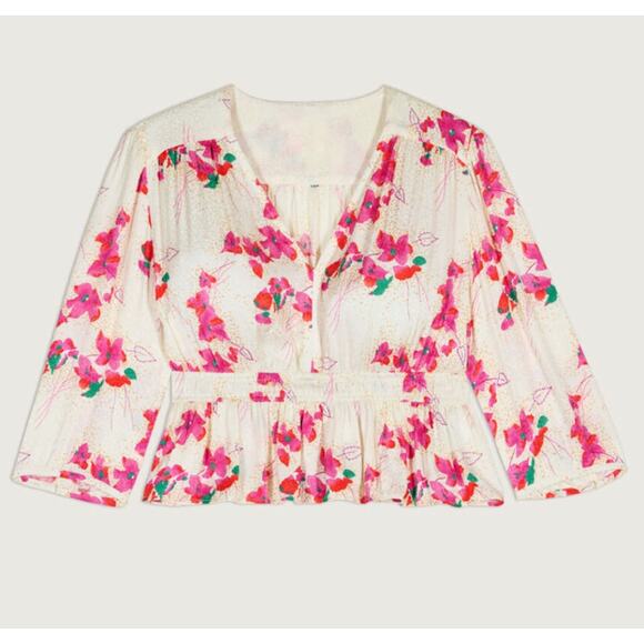 Ba&sh NWT Evereve Edon V Neck Floral Blouse // XS - Picture 4 of 14